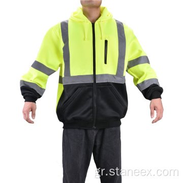 Κίτρινο Class-3 Custom Logo Winter Work Safety Jacket